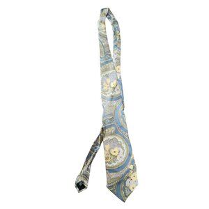 Karl Lagerfeld Brown Beige Floral all Silk Italian Made Floral Silk Tie